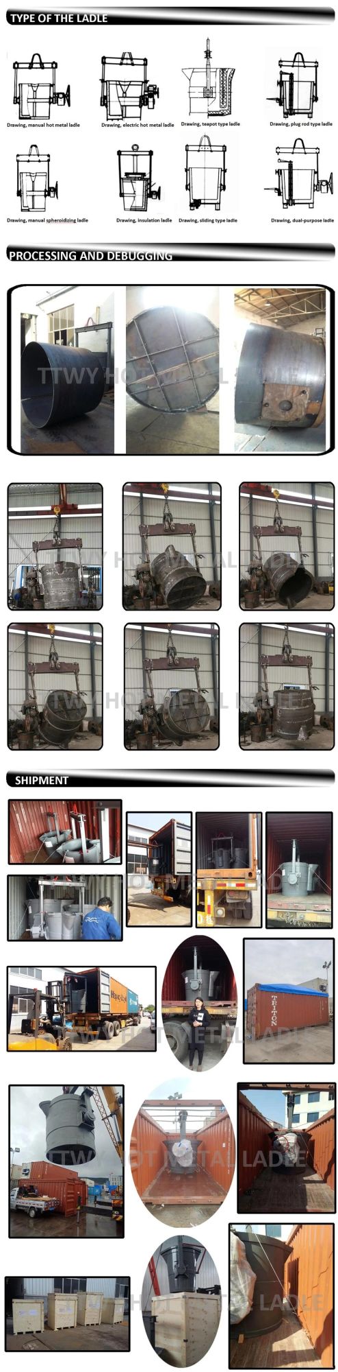 Melting Steel Foundry Equipment Insulation Ladle with Gear Boxes