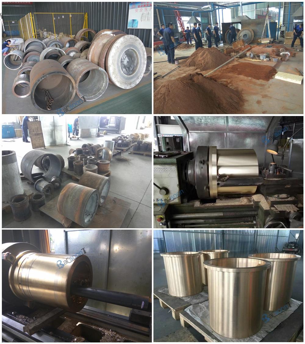 Customized Brass/Bronze/Copper Alloy Casting Bushing with Drilling and Machining Oil Groove for Engineering Machinery