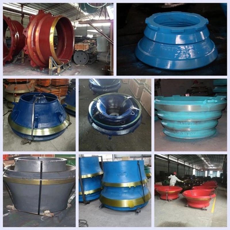 High Manganese Steel Cone Spare Parts Cone Stone Crusher Machine Mantle Bowl Wear Liner Crusher Mantle