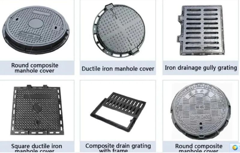 Gas Burner Factory Directly Supplying Ductile Casting Iron Drain Manhole Cover as Drawing Customized