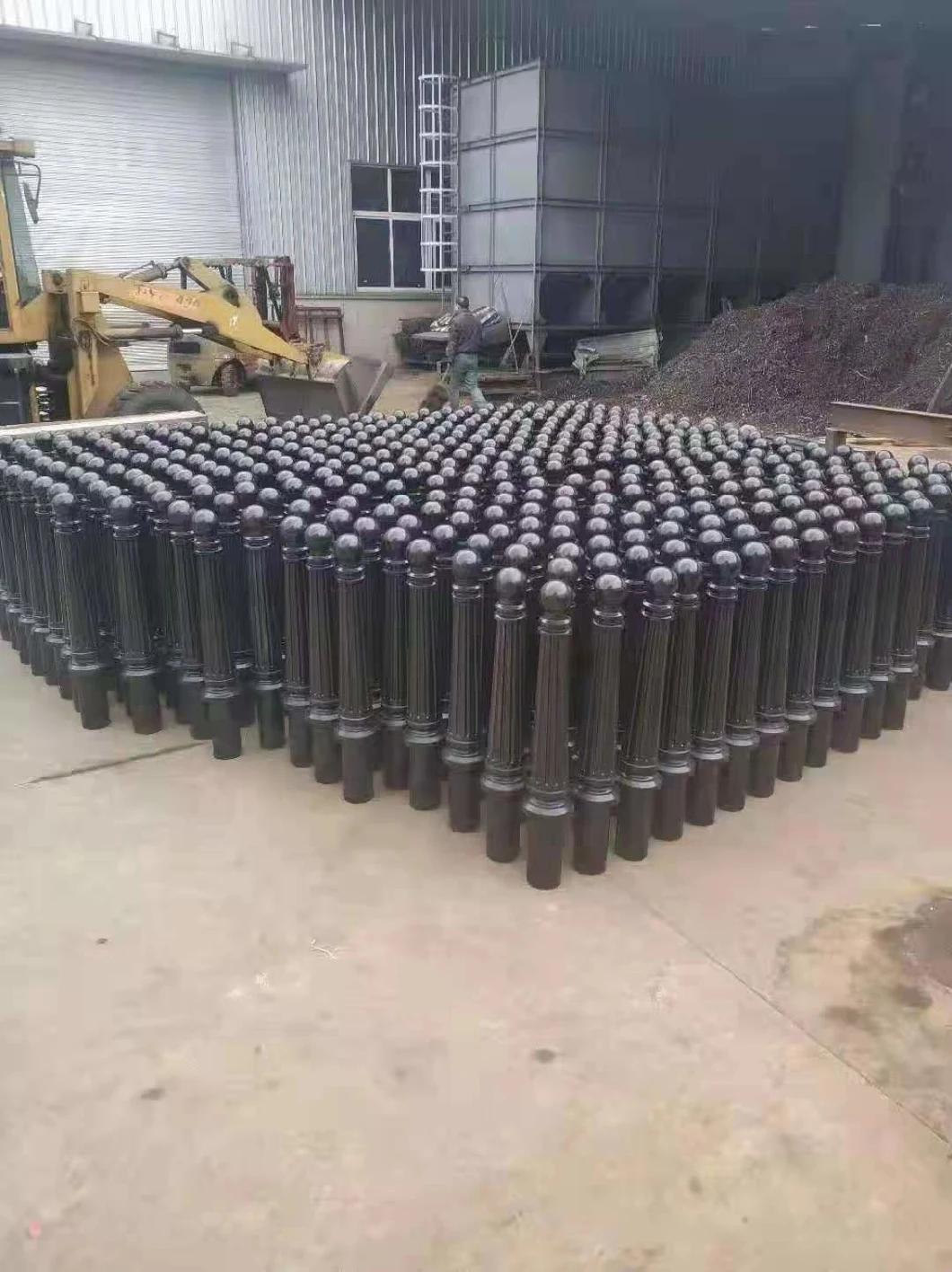 OEM Wholesale Cast Iron Outdoor Black Columnar Roadblock Security Removable Street Road Safety Traffic Barrier Bollard