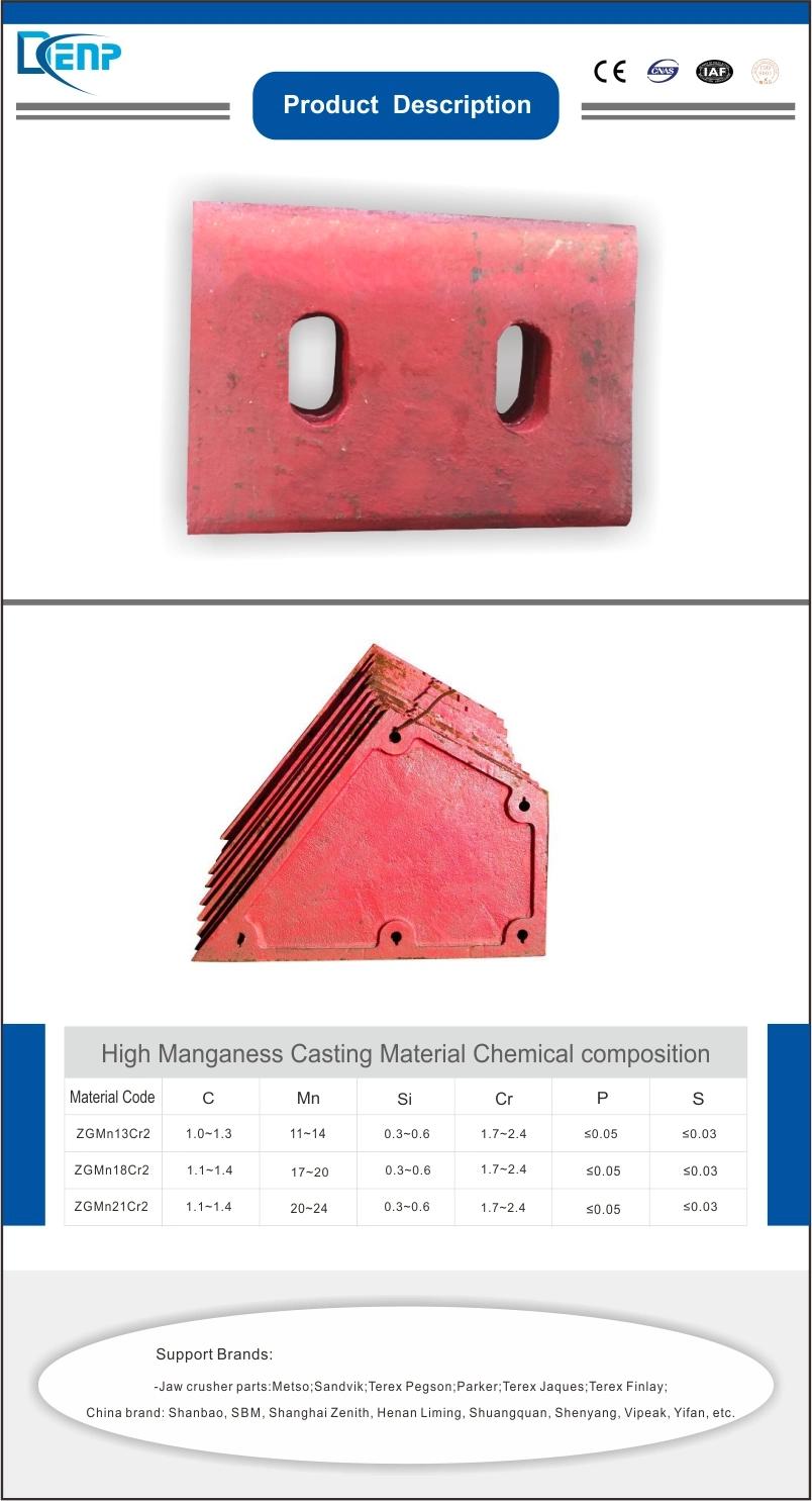 Mandibula Movil Mn13cr2 Jaw Plate Jaw Crusher Parts