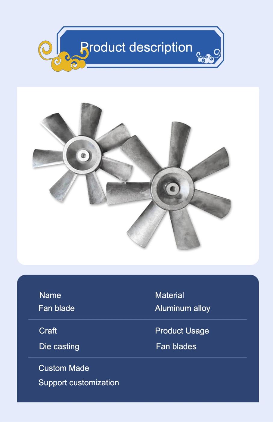 OEM Durable Aluminum/Aluminium Die Casting Axial Fan Blade for Machinery