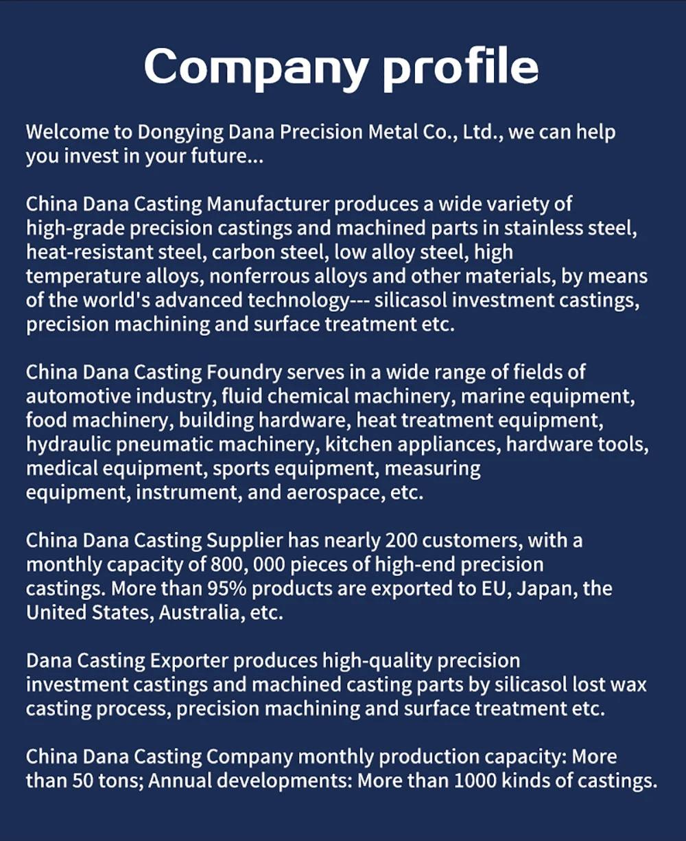 Precision Aluminum Die Casting Steel Iron Brass Sand Casting Investment Casting