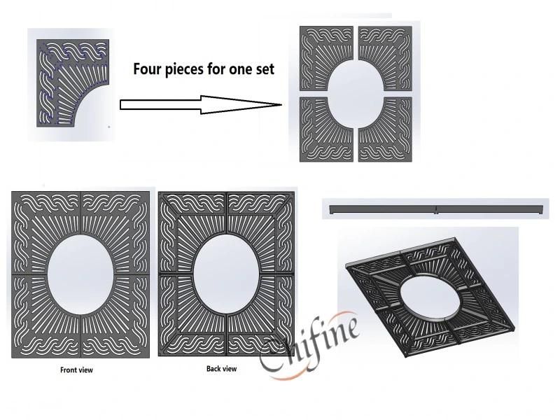 Custom OEM Cast Iron Tree Grate by Sand Cast Process