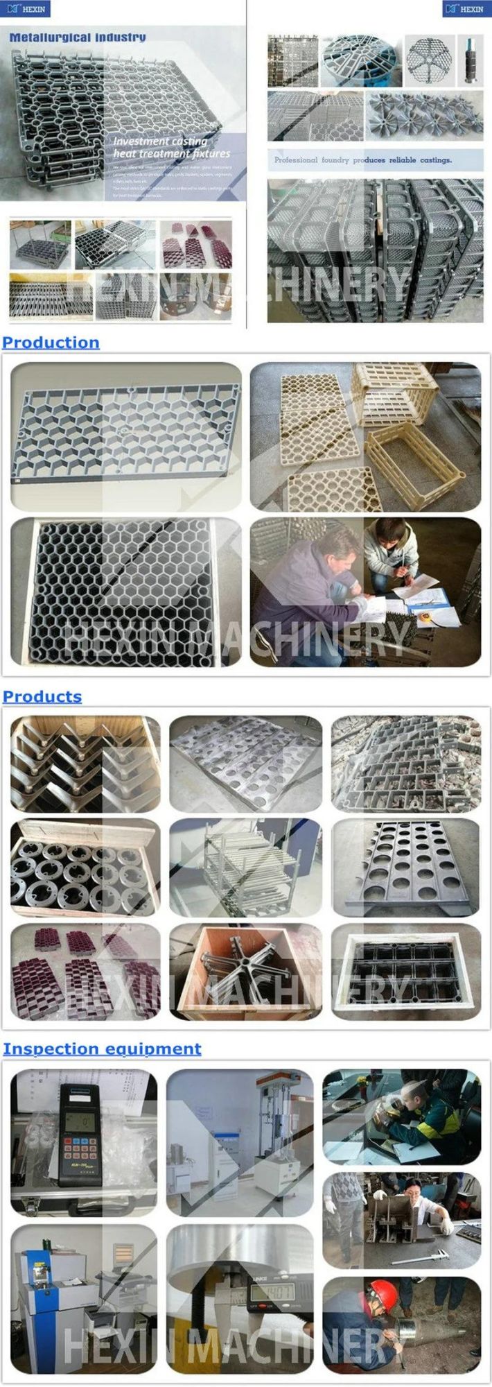 Cast Roller Hearth Trays Assembled with Roller Rails and Rollers for Heat Treatment Furnace Made by Lost Wax Casting Hx61009