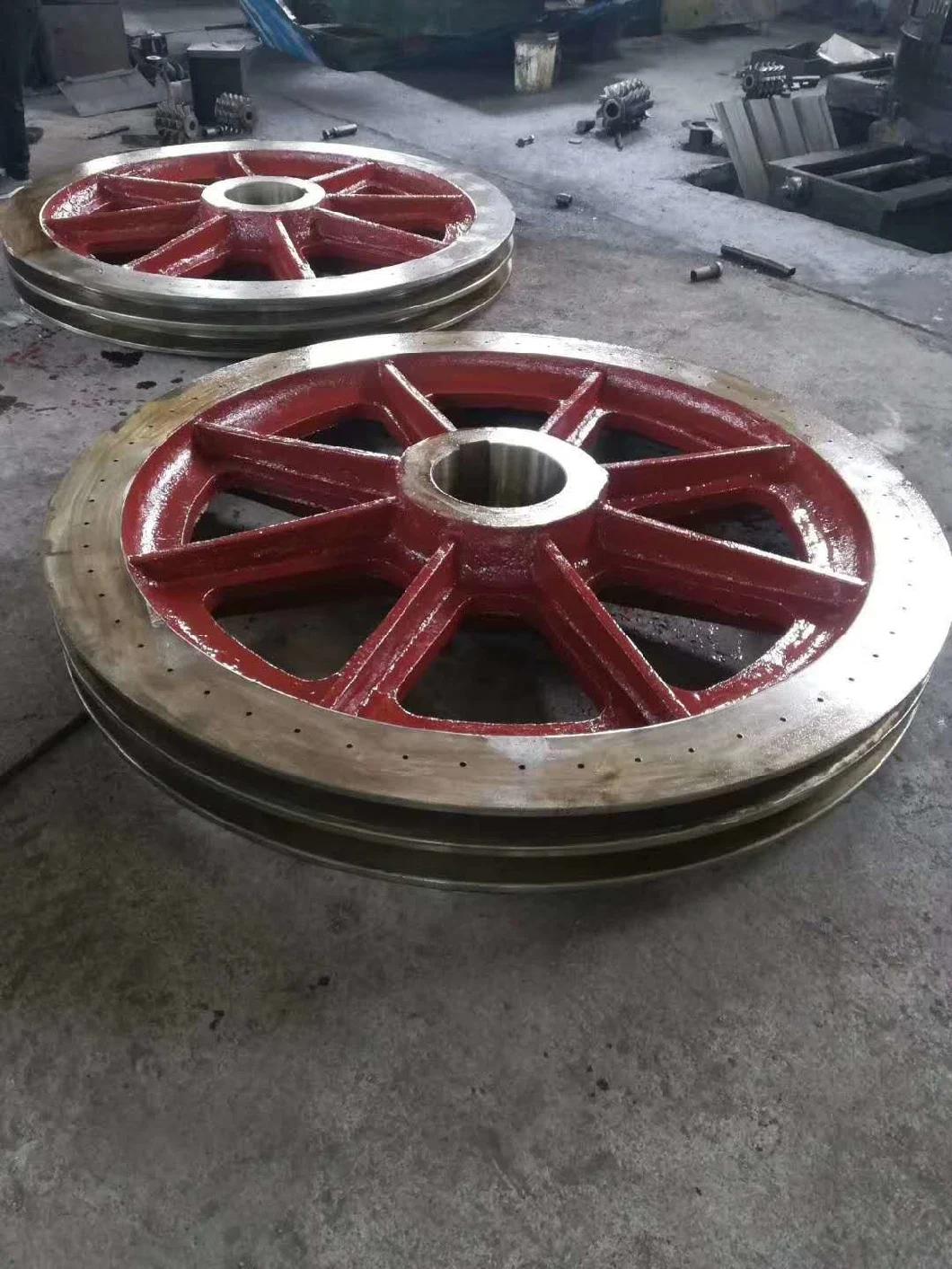 China Foundry OEM Single Groove Double Groove Casting Steel Large Diameter V Belt Sheave Pulley Wheel