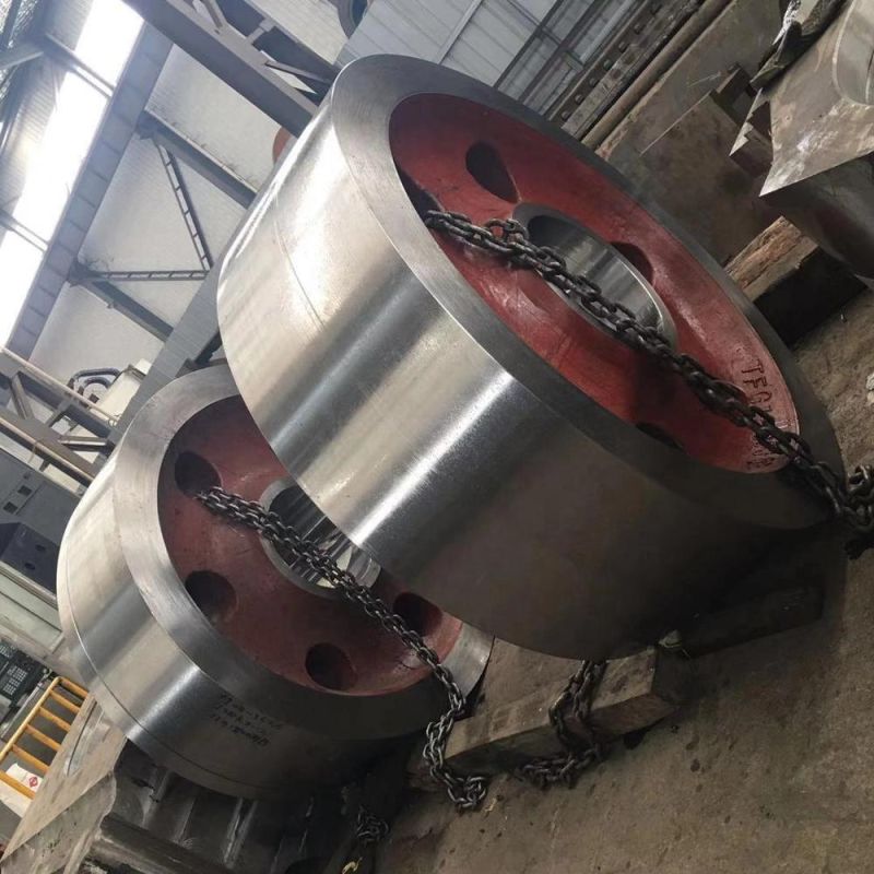 OEM Large Size Casting Steel Rotary Kiln Riding Wheel, Cement Plant Forged Rotary Kiln Support Roller with Mounted Bearings