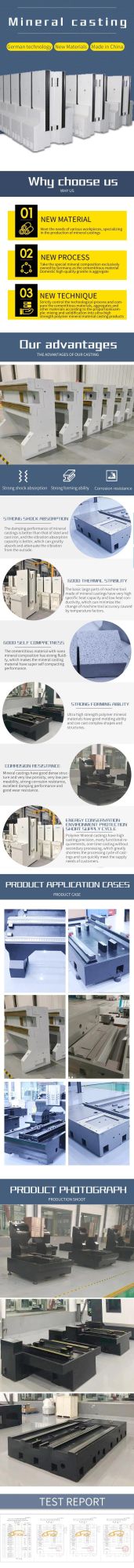 Vertical Machining Center Accessories Mineral Casting
