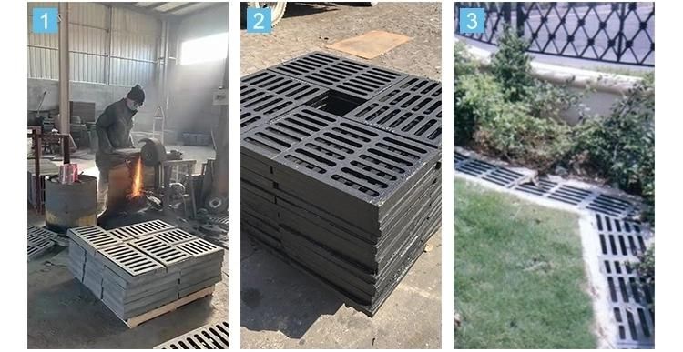 Ductile Iron Parking Lot Drainage Cover, Roadside Sidewalk, Nodular Cast Iron Manhole Frame Cover and Grille Grate