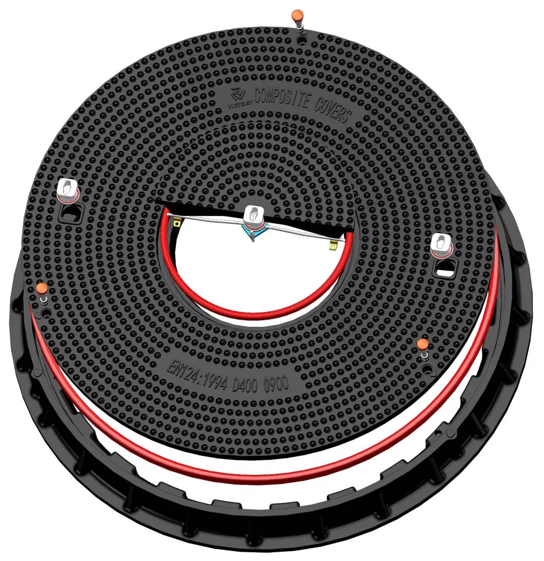 High Quality Pertrol Gas Station SMC Composite Watertight Manhole Covers Fiberglass Resin Waterproof Manhole Cover FRP Sealed Lock Inspection Manhole Well Cover
