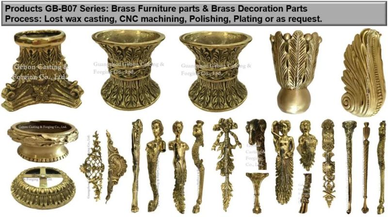 2 Custom Brass Arts Crafts Decorations Parts Furniture Lighting Lamp Brass Parts with Brass Sand Casting