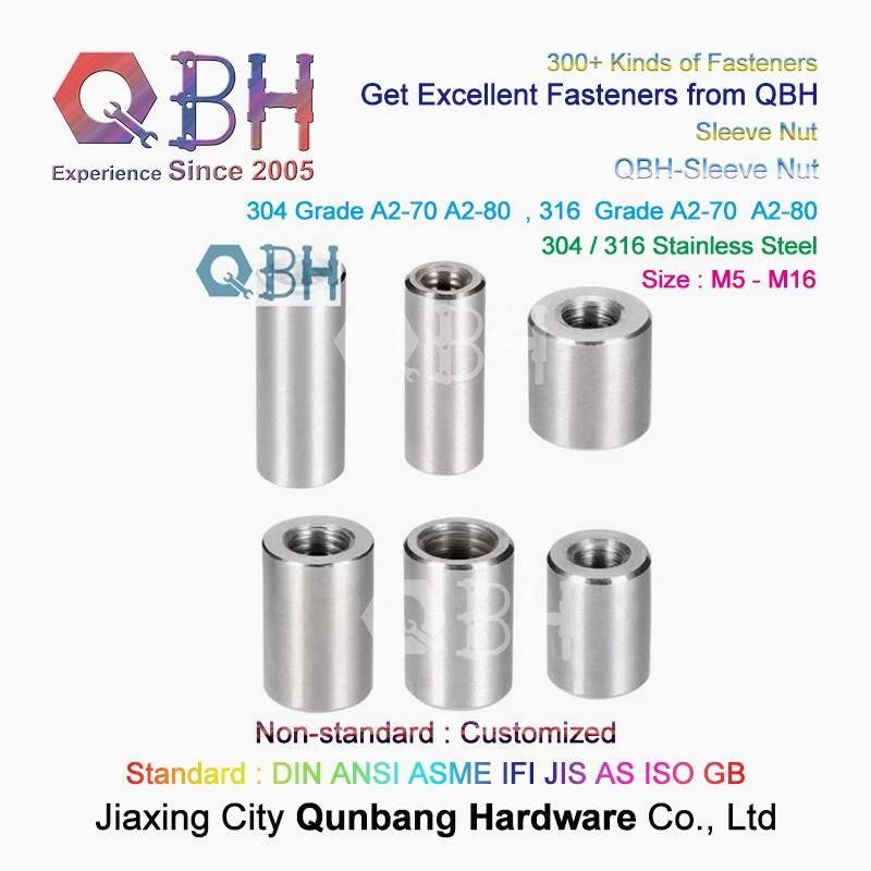 Qbh Standard & Customized Female Negative Thread Sleeve Barrel Cross-Bar Cross Rod Hole Slotted Furniture Spare Nut Part