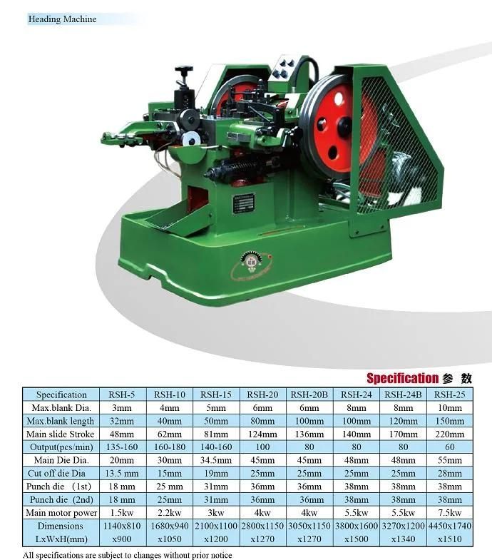 Cold Heading Bolt & Fastener Machine