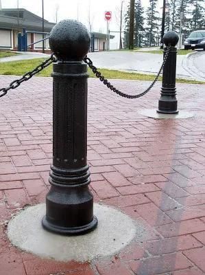 Factory Cast Iron Steel Parking Lot Chain Barrier Road Removable Powder Coated Pillar ...