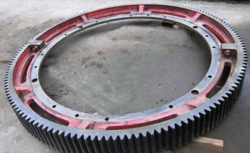 Foundry OEM Forging Steel Large Ring Gear / Ball Mill Gear Rim / Kiln Girth Gear with CNC Mahining