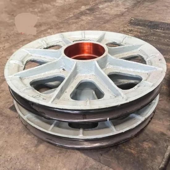 Custom Mining Machinery Lifting Parts Crane Large Diameter Casting Gray Iron Rope Sheave Pulley Wheel