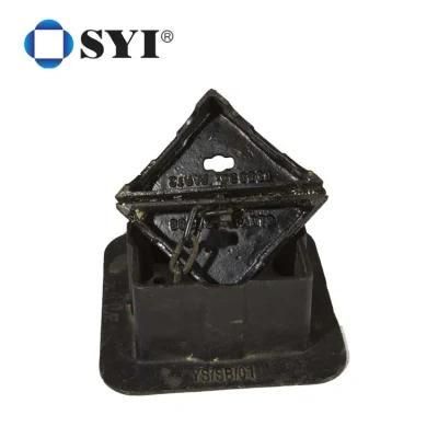 Syi Square Ductile Iron Fire Hydrant Surface Box with Chains