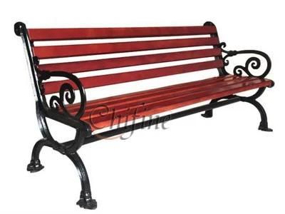 Antique Outdoor Wooden Cast Iron Park Garden Bench