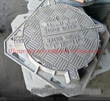 Black Bituminous D. I. Manhole Cover with Aluminium Moulding