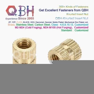 Qbh Customized Brass Copper Round Head Blind Knurled Double Internal Thread Insert Rod ...