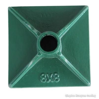 Cast Iron Square Base for Road Pile/Railing Base