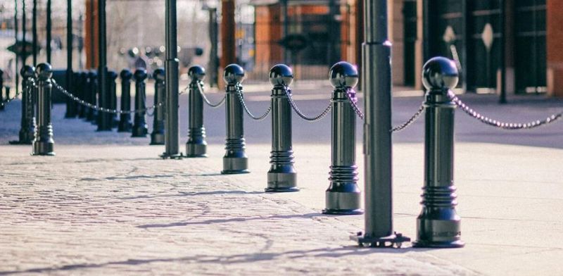 Outdoor Street Utility Parking Removable Chain Bollard Traffic Barrier