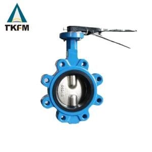 Tkfm DIN/GOST Standard Gg25 DN50 Handle Wafer Lined Blind Food Grade Butterfly Valve