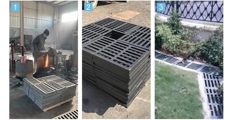 Parking Lot Drainage Cover, Roadside Sidewalk Nodular Cast Iron Frameless Cover and Grille Grate