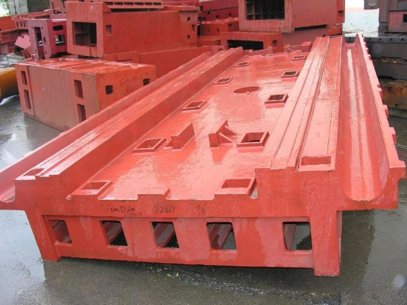 Cast Iron CNC Machine Parts Large Lathe Bed, Machine Tool Base Casting