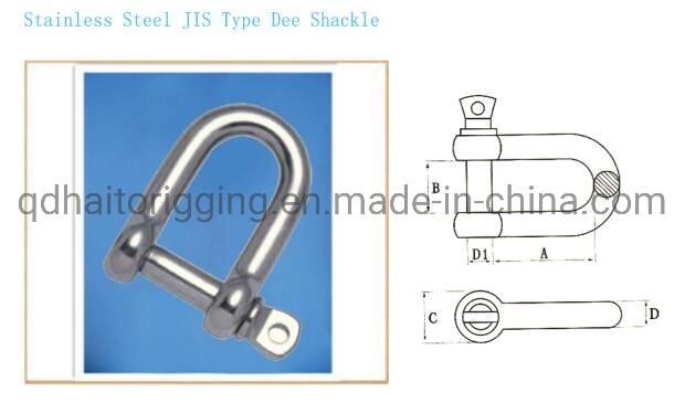 4mm-32mm JIS Standard Commercial Type Stainless Steel D Shackle