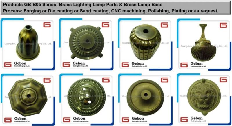 OEM Brass Hot Forging Die Casting Brass Sand Casting for Brass Lighting Lamp Parts Brass Base Brass Decorations Parts