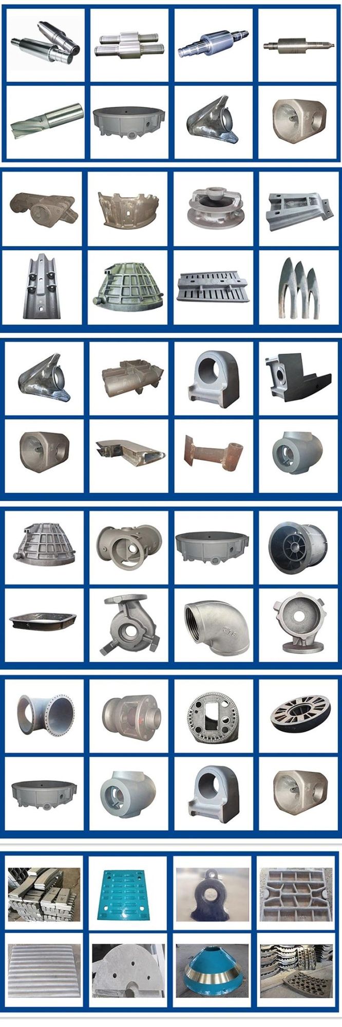 Professional Foundry OEM Investment Casting Wear Resistant Jaw Cone Crusher Parts for Jaw Plate, Jaw Head, Hammer