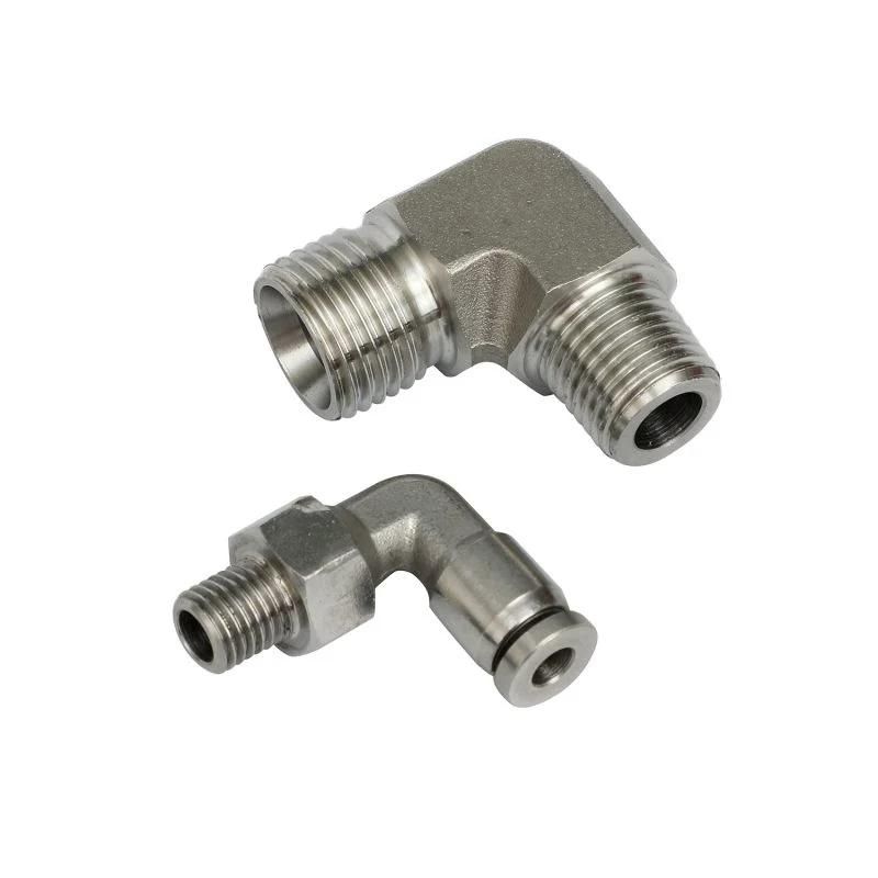 Mpl6-01 Copper Material Metric 6mm Male Thread Bsp1/8 Elbow Connector Hydraulic Fittings