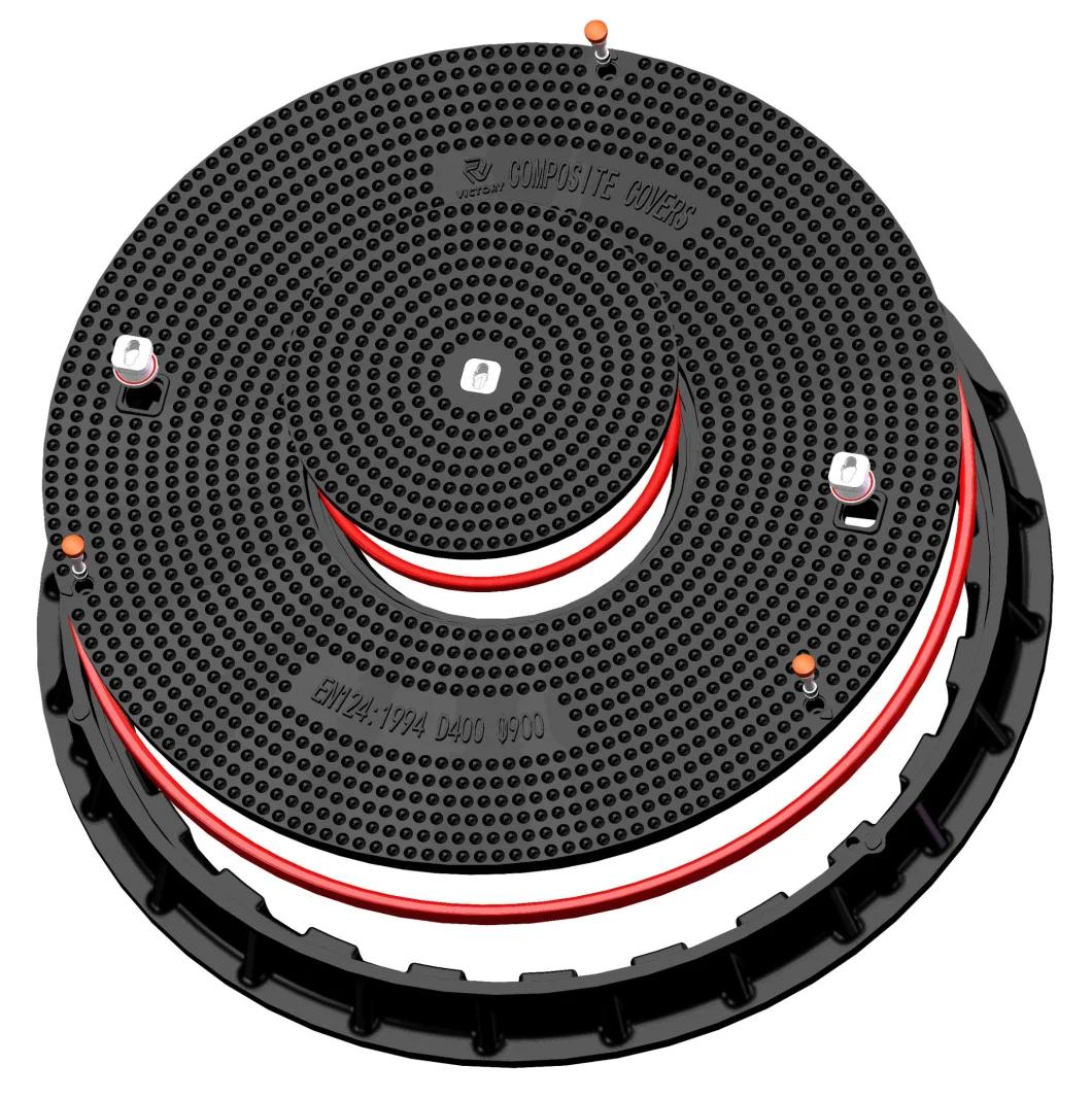 High Quality Pertrol Gas Station SMC Composite Watertight Manhole Covers Fiberglass Resin Waterproof Manhole Cover FRP Sealed Lock Inspection Manhole Well Cover