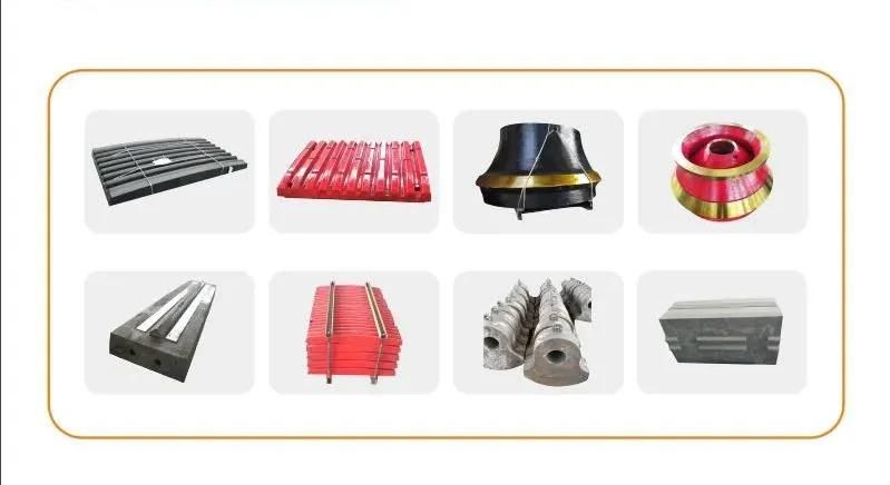 High Manganese Steel High Chrome Steel Jaw Plate Crushing Machine Plate Hammer Cone Stone Crusher Parts