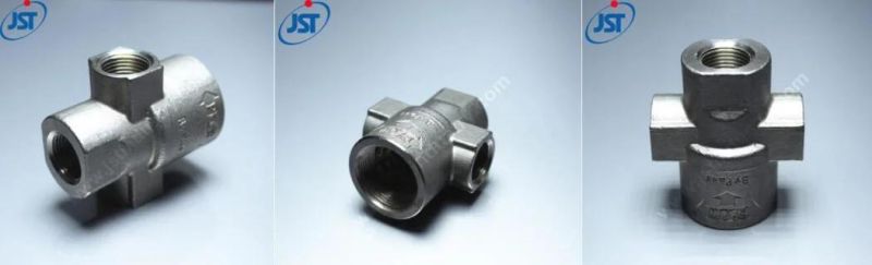 Custom Casting Four Joint Pipe Parts Aluminium T Pipe Connector