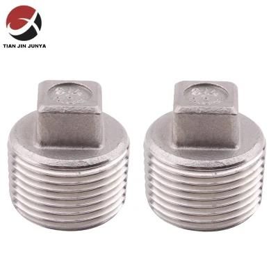 Precision Investment Casting Stainless Steel Pipe Fittings Male Thread Square Plug