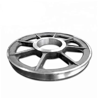 Professional CNC Machining Large Alloy Steel Wire Rope Wheel V Belt Wheel Groove Sheave ...