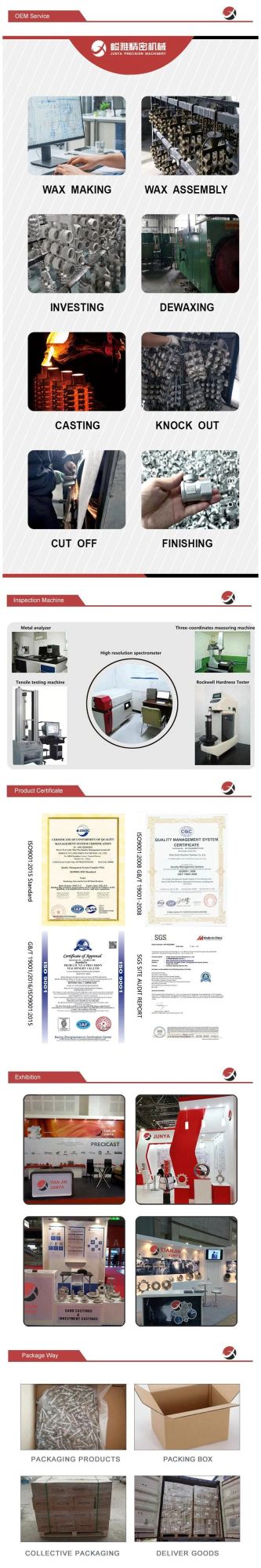 Manufacturer/Factory OEM Customized Stainless Steel Material Construction Engineering Investment Casting