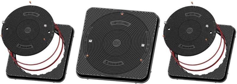 High Quality Pertrol Gas Station SMC Composite Watertight Manhole Covers Fiberglass Resin Waterproof Manhole Cover FRP Sealed Lock Inspection Manhole Well Cover