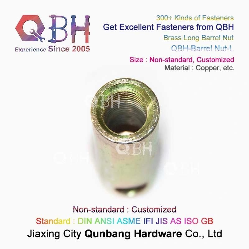 Qbh Standard & Customized Female Negative Thread Sleeve Barrel Cross-Bar Cross Rod Hole Slotted Furniture Spare Nut Part