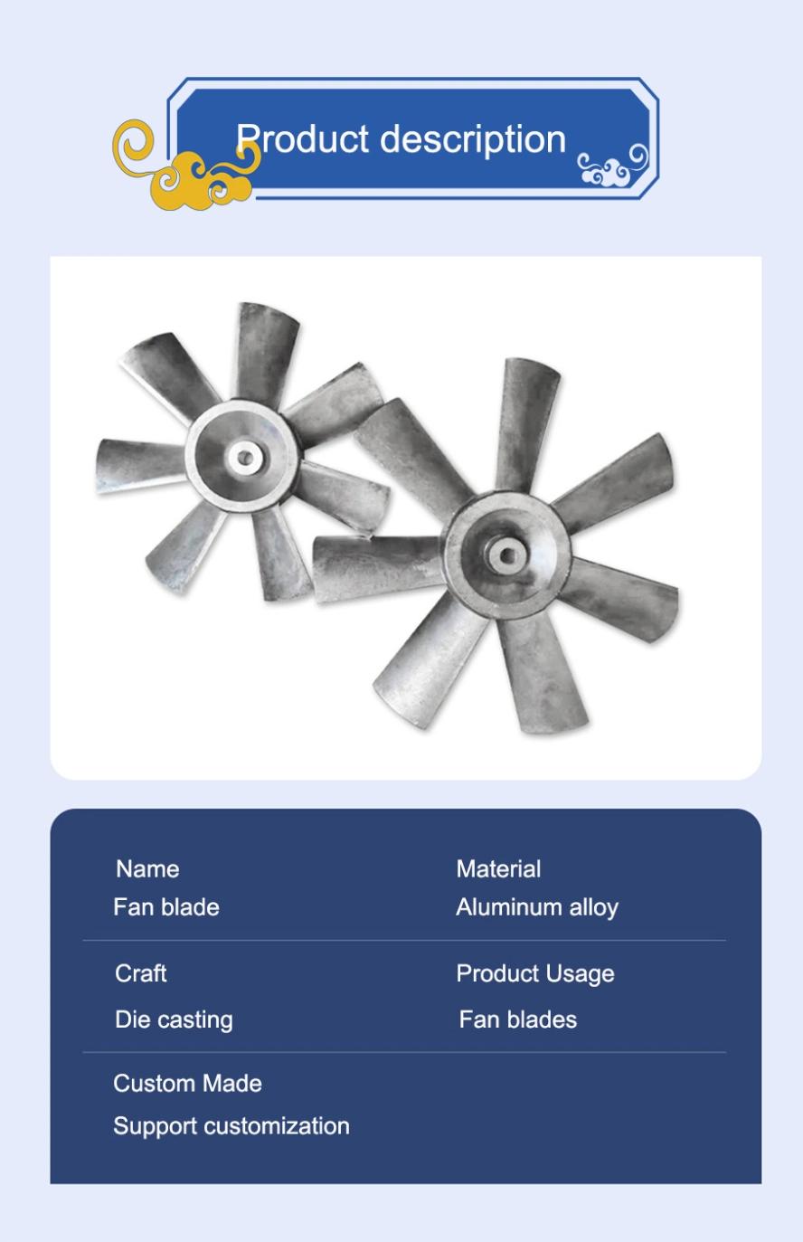 Hot Sale Custom Die Casting Fan Impeller Aluminium Blades for Exhaust Fan