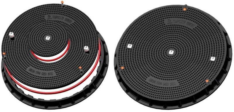 High Quality Pertrol Gas Station SMC Composite Watertight Manhole Covers Fiberglass Resin Waterproof Manhole Cover FRP Sealed Lock Inspection Manhole Well Cover