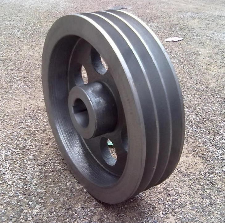 China Foundry Standard Sizes Casting Grey Iron Steel Large Diameter Double Groove Sheave Wheel V Belt Pulley