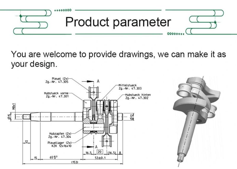 Customized Generator Spare Parts Diesel Engine Crank Shaft Crankshaft