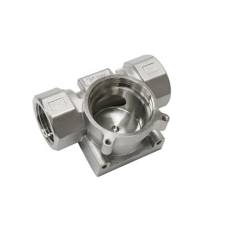 Customized Stainless Steel Machinery Parts Lost Wax Casting Tee Threaded Pipe Fittings