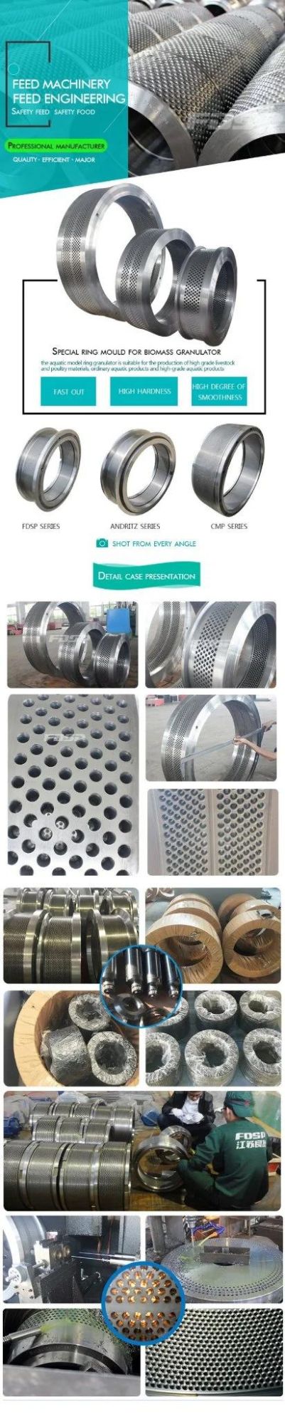 Pellet Mill Spare Part Ring Dies Customized Alloy Steel Matrix