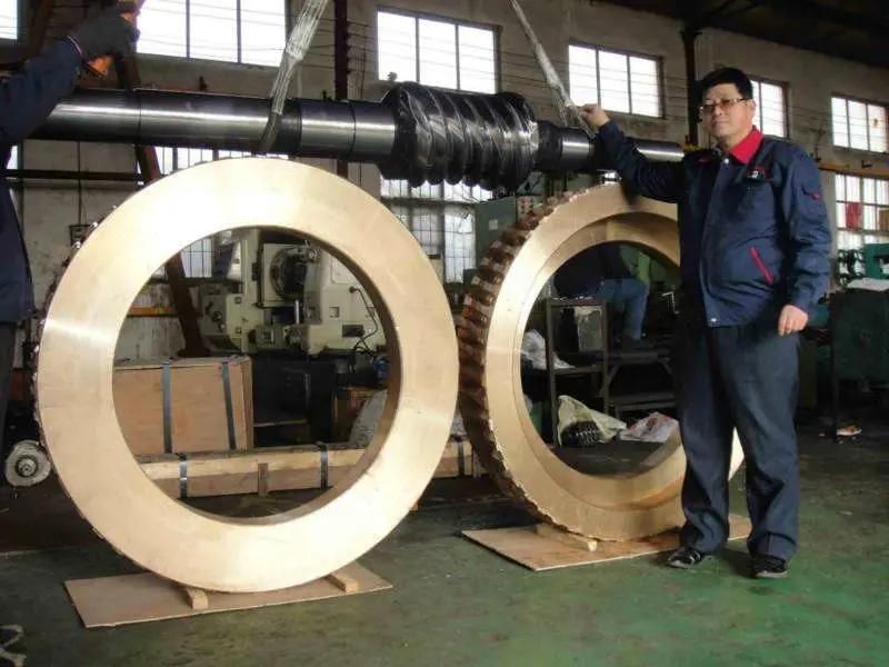 Foundry OEM/ODM Casting Iron Steel Sand Casting Large Worm Shaft Worm Wheel with CNC Machining