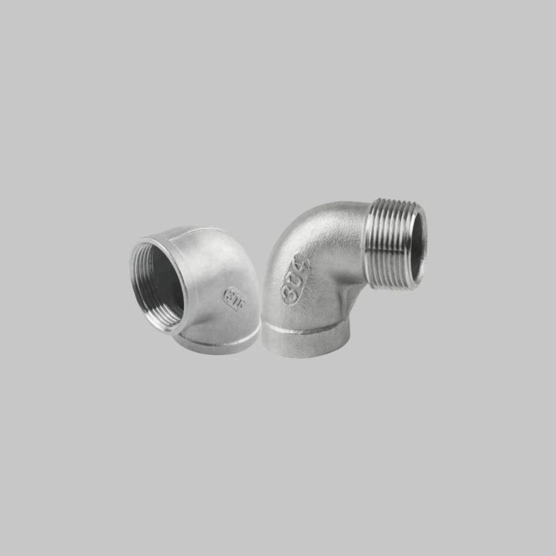 Investment Cast Iron Malleable 90 Degree Male Female Thread Black Stainless Steel Reducing Elbow Pipe Fitting for Valve Accessories Lost Wax Casting Fitting